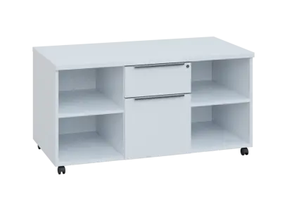 SIK - 42NZ kontejner pojízdný, zásuvky/nika, deska 18 mm, centrální zámek, bílá